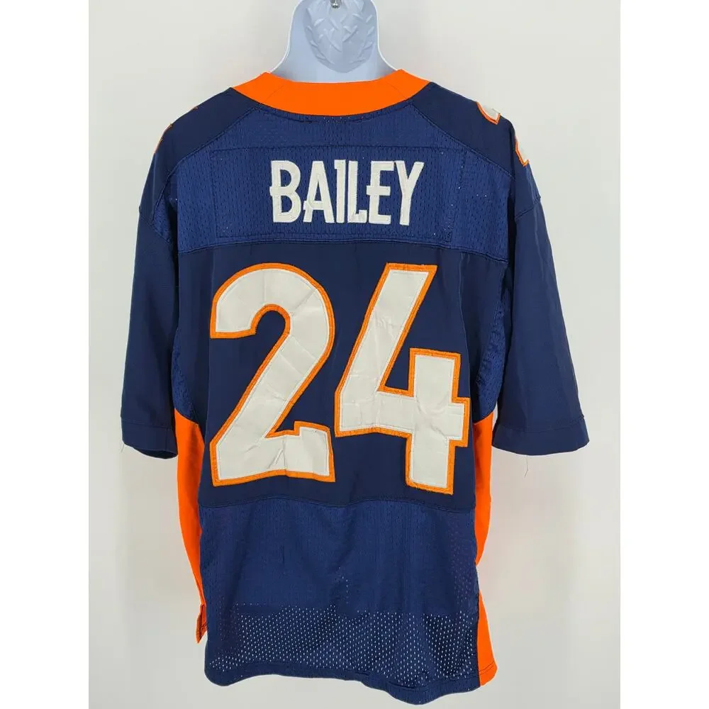 Nike Denver Broncos Champ Bailey Jersey Size 48 Large Navy Blue On Field NFL